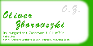 oliver zborovszki business card